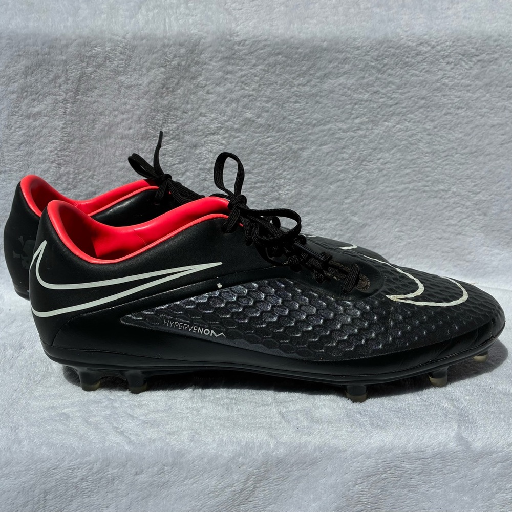 Nike Black and Red Hypervenom Soccer Cleats
